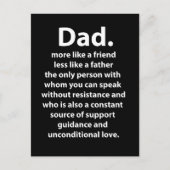Black and White Dad Daddy Quote  Briefkaart (Voorkant)