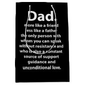 Black and White Dad Daddy Quote  Medium Cadeauzakje (Voorkant)