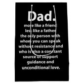 Black and White Dad Daddy Quote  Medium Cadeauzakje (Achterkant)