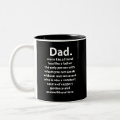 Black and White Dad Daddy Quote  Tweekleurige Koffiemok (Links)