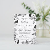 Black and White Dahlia Elegant Rustic Custom Kaart (Staand voorkant)