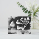 Black and White Dahlia Flower Bedankt Briefkaart (Staand voorkant)