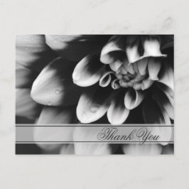 Black and White Dahlia Flower Bedankt Briefkaart