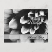Black and White Dahlia Flower Bedankt Briefkaart (Voorkant)
