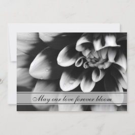 Black and White Dahlia Flower Wedding Kaart