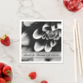 Black and White Dahlia Flower Wedding Servet (Insitu)
