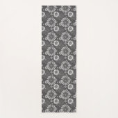 Black and White Daisies Floral Yoga Mat (Voorkant)
