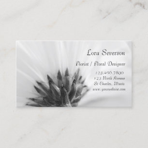 Black and White Daisy Floral Designer Visitekaartje