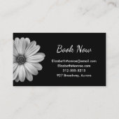 Black and White Daisy Hair Stylist Makeup Salon Visitekaartje (Achterkant)