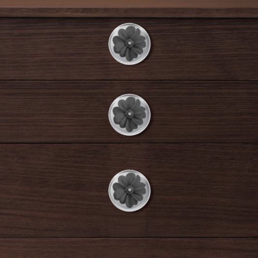 Black and White Daisy Knob, Timeless Elegance for  Keramische Knop