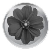 Black and White Daisy Knob, Timeless Elegance for  Keramische Knop (Voorkant)