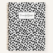 Black and white Dalmatian spot pattern notebook Notitieboek (Voorkant)