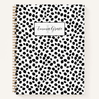 Black and white Dalmatian spot pattern notebook Notitieboek