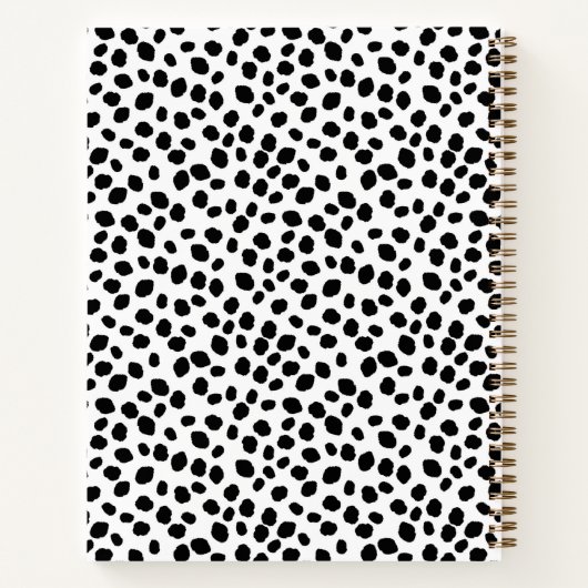 Black and white Dalmatian spot pattern notebook Notitieboek (Achterkant)