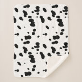 Black and White Dalmatian Spots Dog Fur  Sherpa Deken (Voorkant)