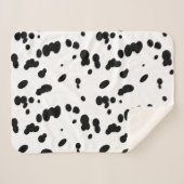 Black and White Dalmatian Spots Dog Fur  Sherpa Deken (Voorkant (horizontaal))