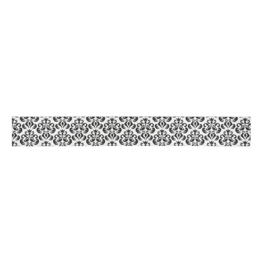 Black and White Damask Elegant Grosgrain Lint (Voorkant)