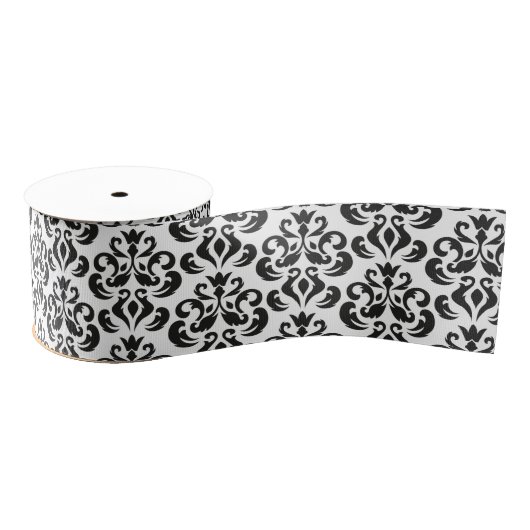 Black and White Damask Elegant Grosgrain Lint (Spoel)