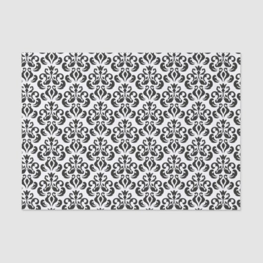 Black and White Damask Elegant Tissuepapier (Voorkant)