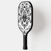 Black and White Damask Floral Pickleball Paddle (Links)