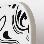 Black and White Damask Floral Pickleball Paddle (Links Detail)