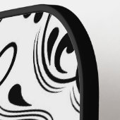 Black and White Damask Floral Pickleball Paddle (Links Detail)