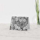 Black and White Damask Indian Mandala Dank je Bedankkaart (Voorkant)