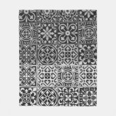 Black and white damask patterns fleece deken (Voorkant)