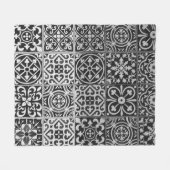 Black and white damask patterns fleece deken (Voorkant (Horizontaal))