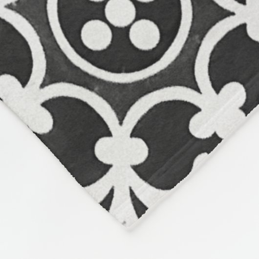 Black and white damask patterns fleece deken (Hoek)