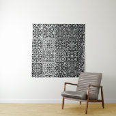 Black and white damask patterns wandkleed (In Situ (horizontaal))