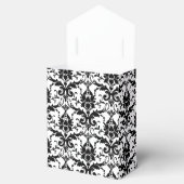 Black and White Damask Personalized Wedding Bedankdoosjes (Geopend)