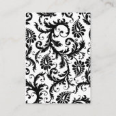 Black and White Damask Pink Trim Wishing Well Informatiekaartje (Achterkant)
