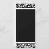 Black and White Damask Swirls Wedding Invitation Kaart (Achterkant)