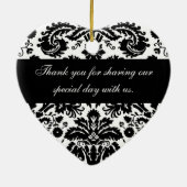 Black and White Damask Wedding Favor Ornament (Achterkant)