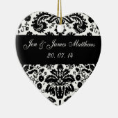 Black and White Damask Wedding Ornament (Rechts)
