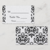 Black and White Damask Wedding Place Cards Plaatskaartje (Voorkant / Achterkant)