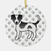 Black and White Danish-Swedish Farmdog Cute Dog Keramisch Ornament (Voorkant)