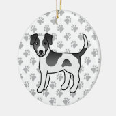 Black and White Danish-Swedish Farmdog Cute Dog Keramisch Ornament (Links)
