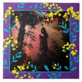 Black and White  Dark Fantasy art Tile Tegeltje (Voorkant)