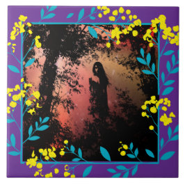 Black and White  Dark Fantasy art Tile Tegeltje