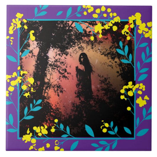 Black and White  Dark Fantasy art Tile Tegeltje (Voorkant)