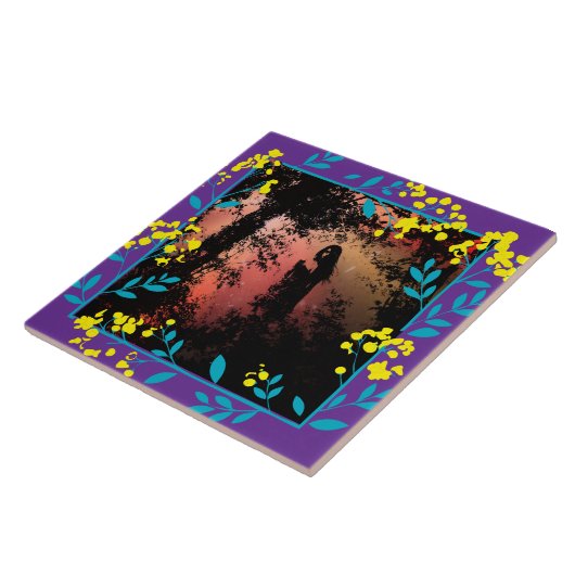 Black and White  Dark Fantasy art Tile Tegeltje (Zijkant)