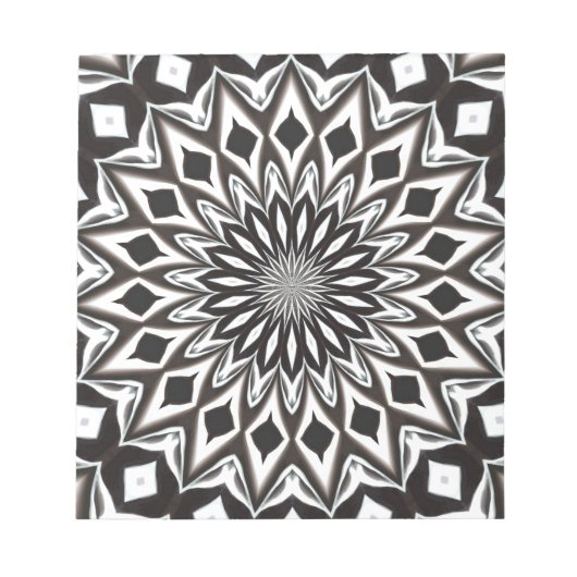 Black And White Decorative Mandala Notitieblok (Voorkant)