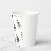 black and white design christmas trees papieren bekers (Links)