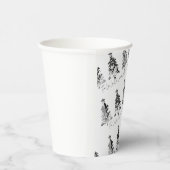 black and white design christmas trees papieren bekers (Rechts)