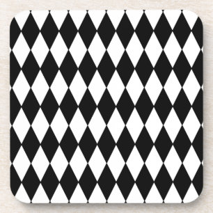 Black and White Diamond Harlequin Pattern Drankjes Onderzetter