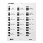 Black and White Diamond Harlequin Pattern Etiket (Full Sheet)