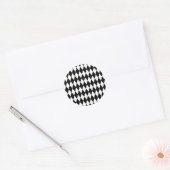 Black and White Diamond Harlequin Pattern Ronde Sticker (Envelop)
