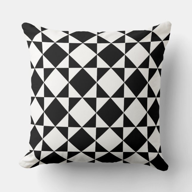 Black and White Diamond Kussen (Voorkant)